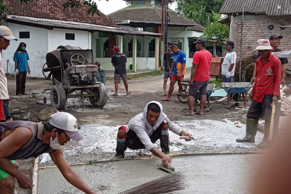 Meski Hujan, Padat Karya di Bantul Berjalan Lancar