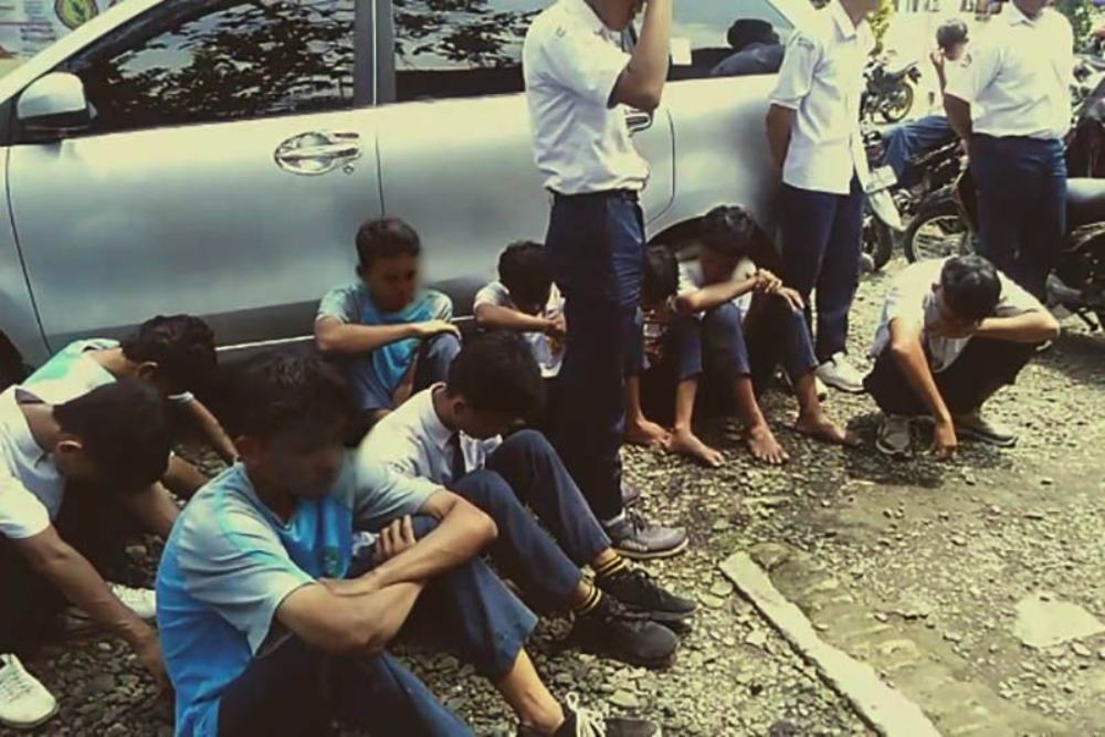 Asyik Pesta Ciu, Puluhan Pelajar SMP-SMA Digelandang Polisi