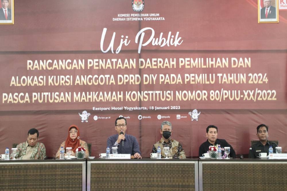 Ada Dua Opsi Dapil DPRD DIY untuk Pemilu 2024, KPU Tampung Semua Masukan