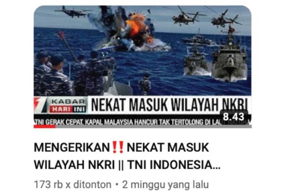 Hoaks! Video Aksi Penembakan TNI ke Kapal Malaysia