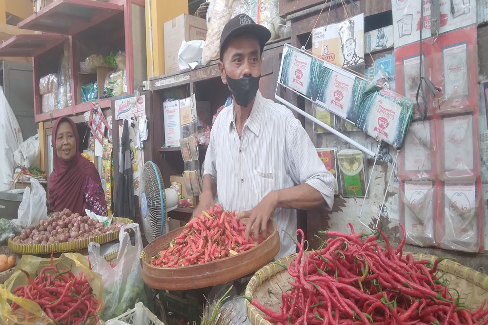 Harga Cabai di Pasar Tradisional Bantul Anjlok
