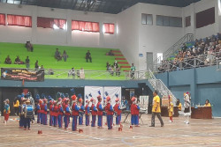 Keren! Ratusan Anak TK Unjuk Kebolehan Marching Band di Gor Pangukan