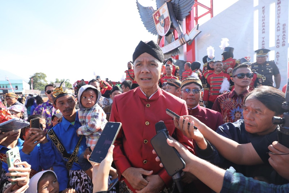 Ganjar Memimpin Upacara Peringatan Hari Lahir Pancasila di Alun-Alun Pancasila Boyolali