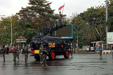 Brimob DIY Upacara Detik-detik Proklamasi di Simpang Empat Gondowulung