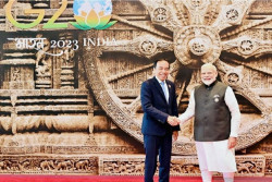 Tiba di Lokasi KTT G-20, Presiden Jokowi Disambut Perdana Menteri India Narendra Modi
