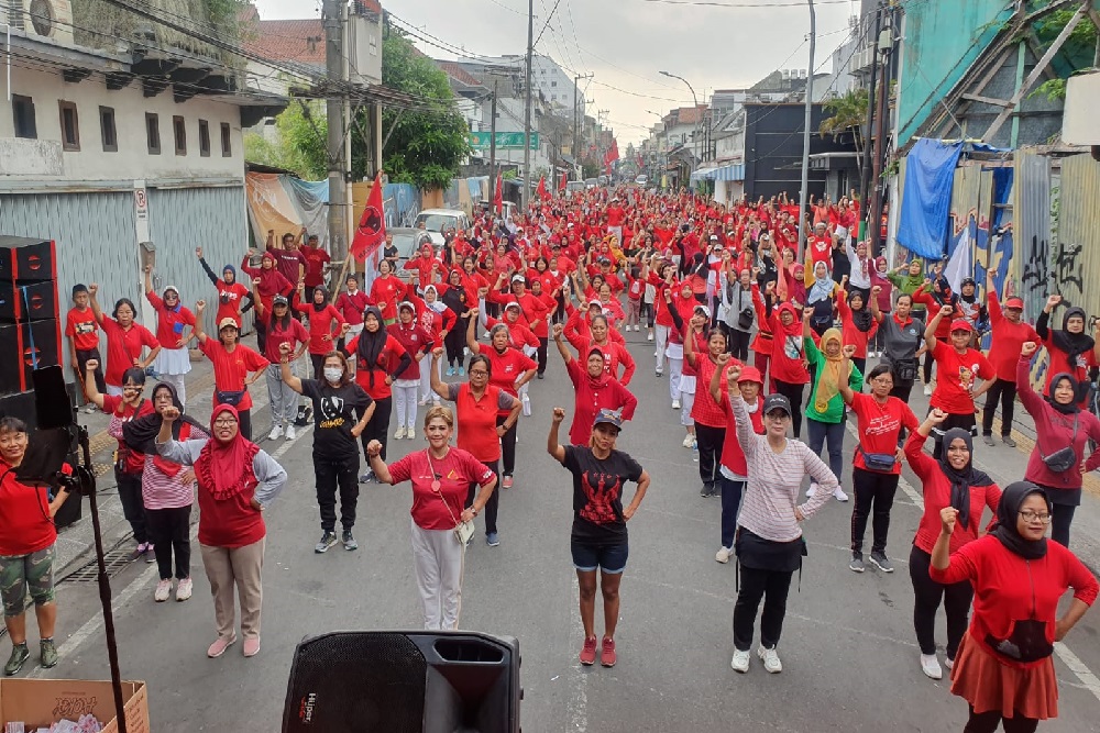 Ribuan Masyarakat Jogja Antusias Ikuti Senam SICITA Bersama PDI Perjuangan
