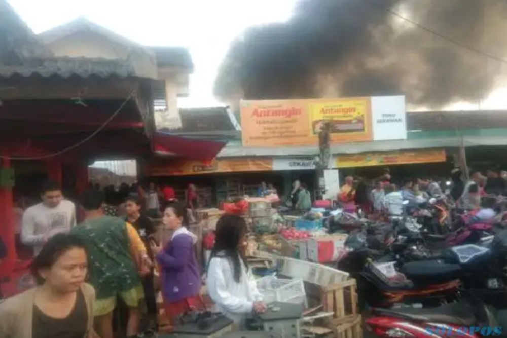 Pasar Slogohimo di Wonogiri Kebakaran Hebat, Pedagang Panik