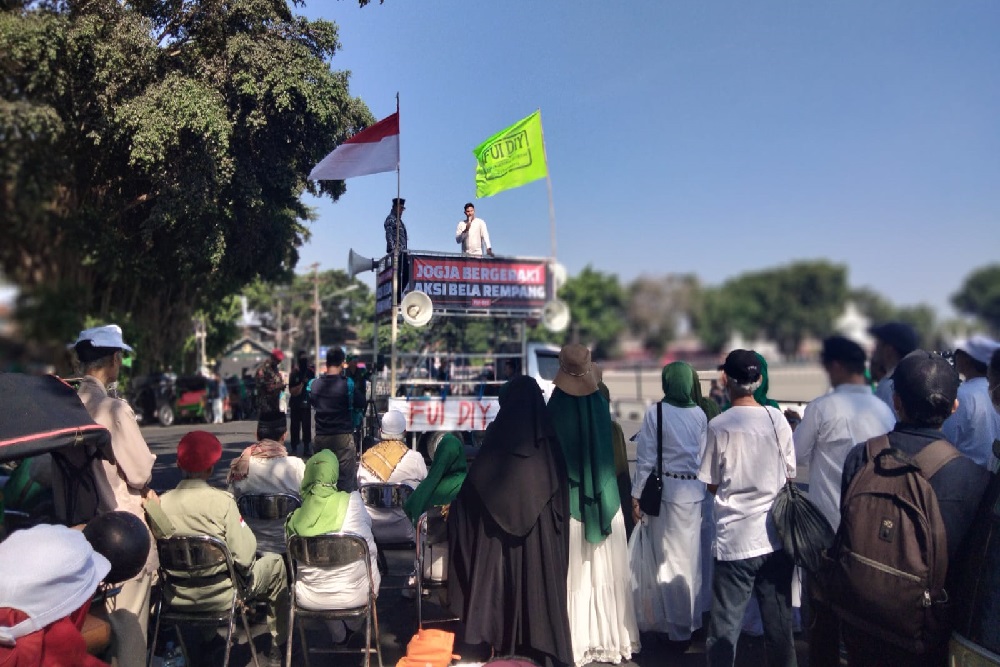Aksi Bela Rempang di Gelar di Simpang Tiga Alun-Alun Utara Jogja
