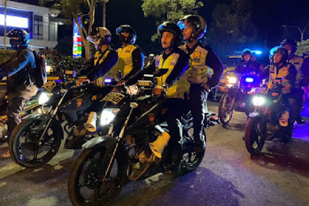 Antisipasi Kejahatan Jalanan, Polres Bantul Gelar Blue Light Patrol