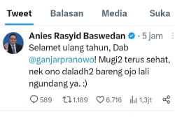 Ganjar Ulang Tahun ke-55, Anies Ucapkan Selamat dan Tagih Makan-makan