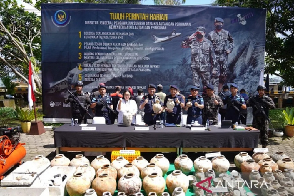 KKP Tangkap 3 Kapal Pengangkatan Harta Karun Ilegal di Laut Kepulauan Riau