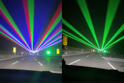 Viral Jalan Tol di China Dipasangi Laser Warna-Warni untuk Cegah Pengemudi Ketiduran
