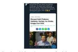 Prabowo Subianto Dikabarkan Punya Banyak Penyakit, Begini Faktanya