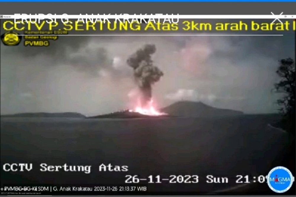 Gunung Anak Krakatau Erupsi Lagi, Tinggi Kolom Abu Capai 1.000 Meter