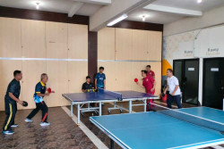 Tim Tenis Meja PWI DIY Tanding Persahabatan Melawan Bea Cukai Yogyakarta, Skor Akhir 9-8