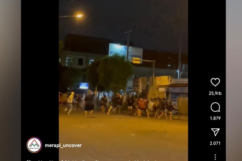 Viral 2 Kelompok Remaja Terlibat Tawuran di Jalan Hayam Wuruk Kota Jogja, Ini Penjelasan Polisi