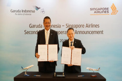 Perkuat Ekosistem Bisnis Aviasi di Asteng, Garuda Indonesia dan Singapore Airlines Perluas Kerja Sama Komersil