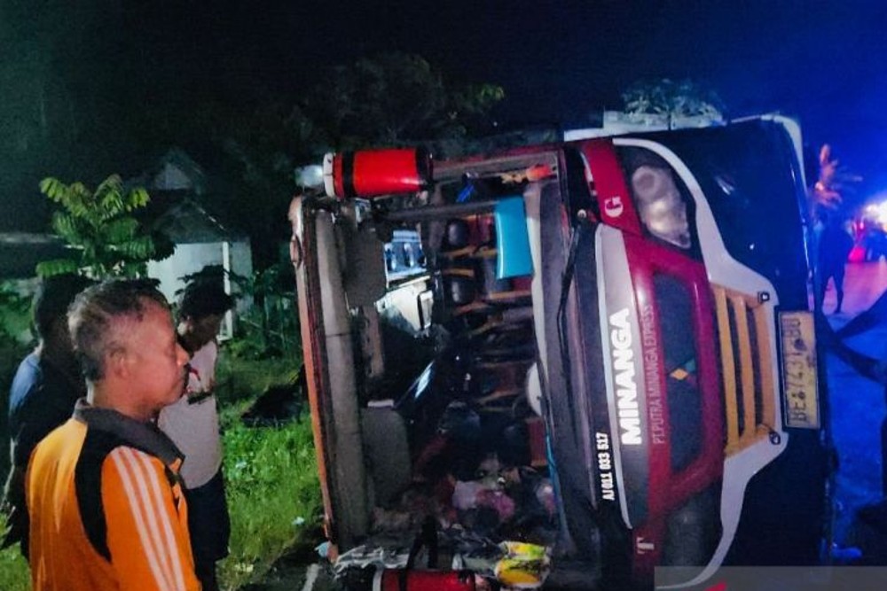 2 Tewas Akibat Kecelakaan Bus Pariwisata di OKI, Sopir Melarikan Diri