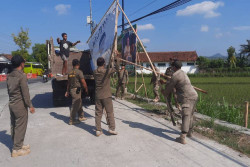 Baliho Kandidat Pilkada Kulonprogo Ditertibkan Satpol PP, Sampai Satu Truk Penuh Banyaknya