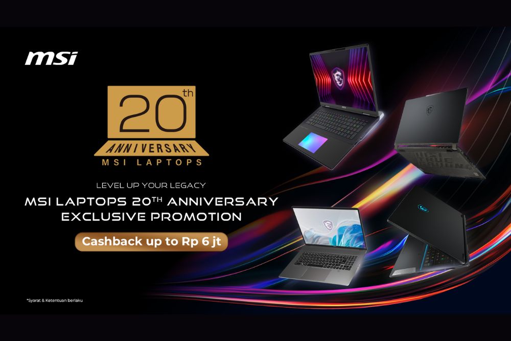 Rayakan Anniversary 20 Tahun, MSI Bagikan Promo Spesial Laptop Terjangkau