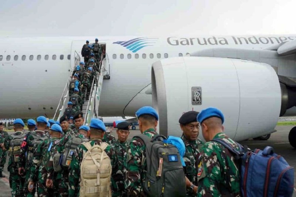 Garuda Indonesia Angkut Pasukan TNI untuk Misi Pemeliharaan Perdamaian Dunia