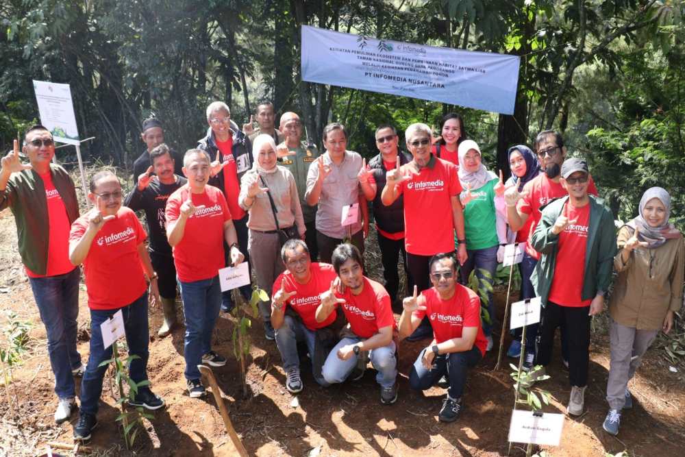 Peduli Kualitas Udara, Infomedia Tanam 1.000 Pohon di Kawasan Taman Nasional Gede Pangrango