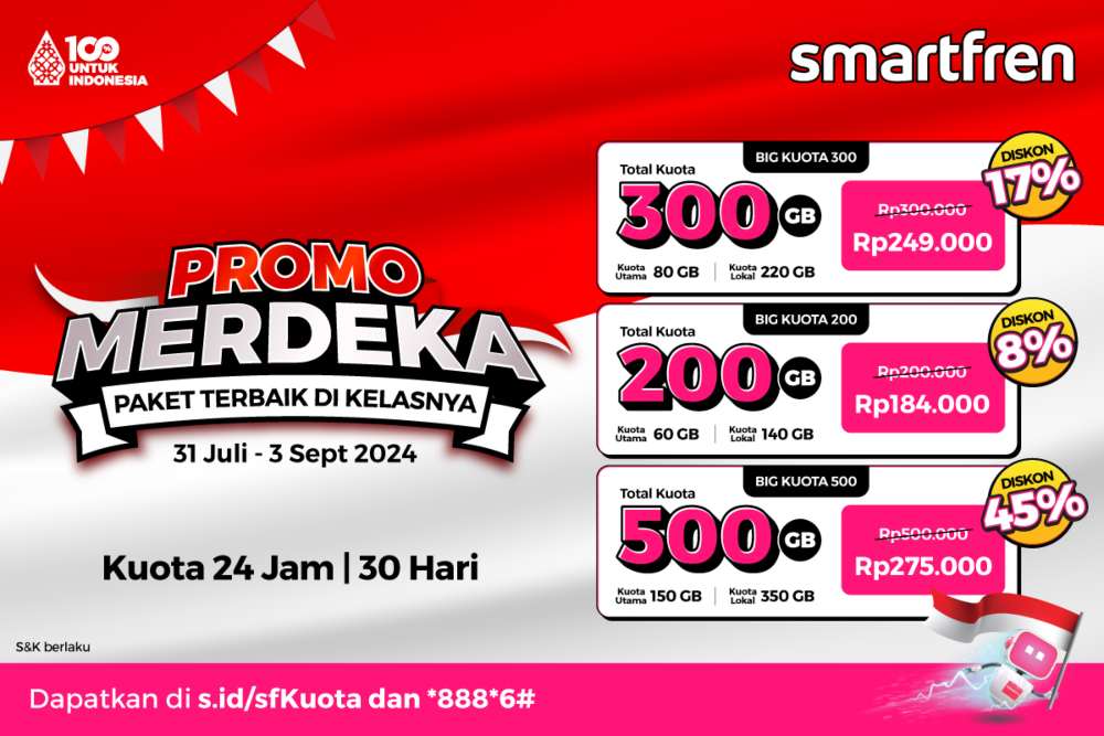 Berbagi Manfaat di HUT RI, Smartfren Tebar Promo Kuota Seru di Hari Merdeka