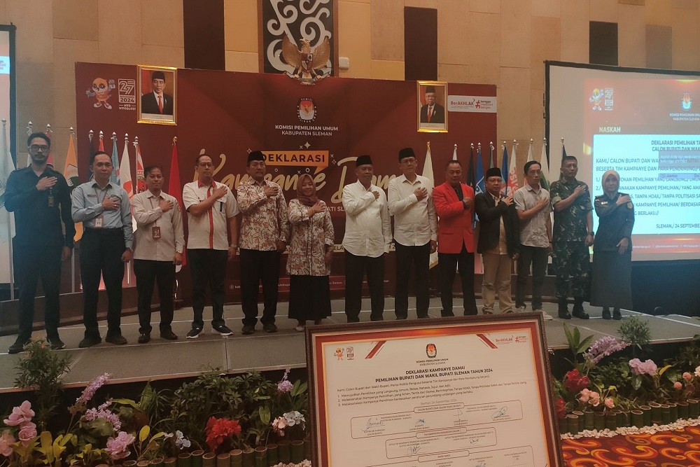 2 Paslon Bupati dan Wakil Bupati Sleman Sepakat Jaga Kedamaian Selama Kampanye