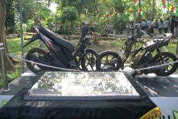 Bukan Tugu, Dua Motor Ringsek Jadi Monumen Edukasi Lalu Lintas di Giwangan