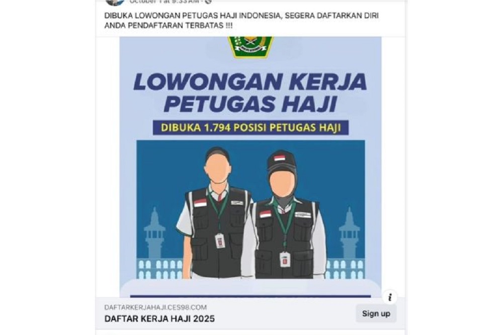 CEK FAKTA: Beredar Poster Ribuan Lowongan Kerja Petugas Haji 2025