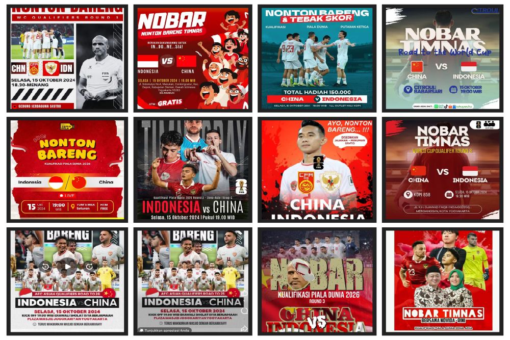 Daftar Lokasi Nonton Bareng China vs Timnas Indonesia di Jogja dan Sekitarnya, Ada yang Free Kopi & Snack