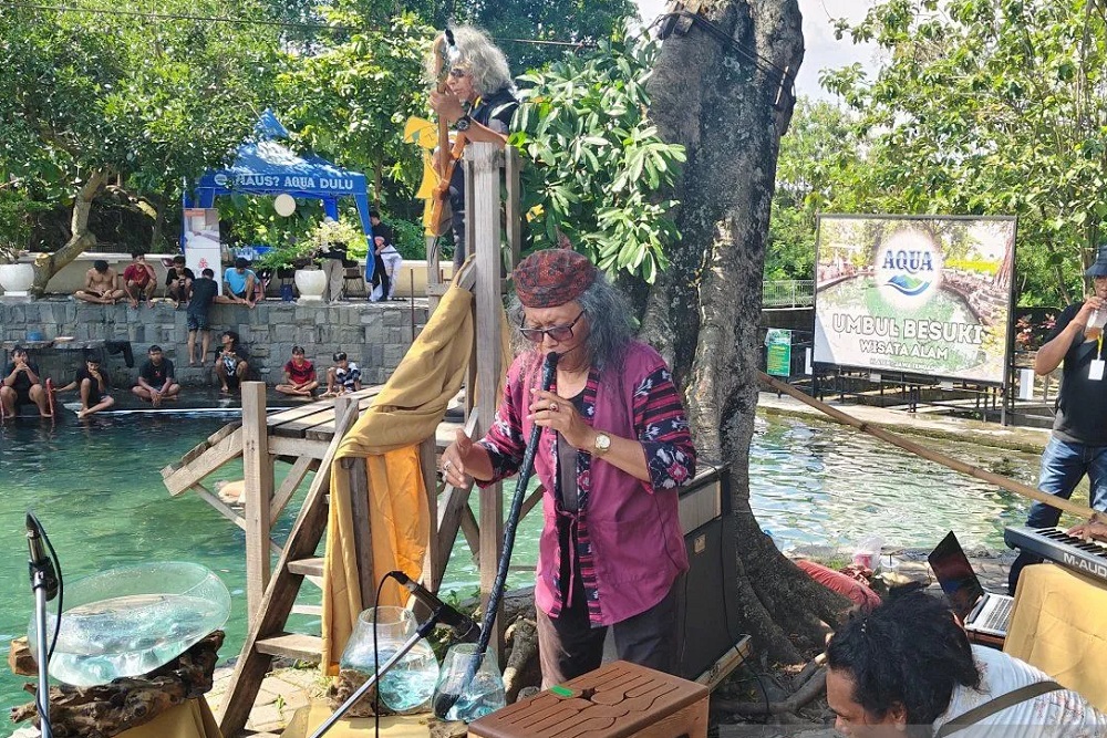 Klaten Etno Jazz Sawah 2024 Musisi Jogja Bawakan Musik Air di Umbul Besuki