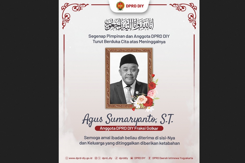 Anggota DPRD DIY Agus Sumaryanto Meninggal Dunia