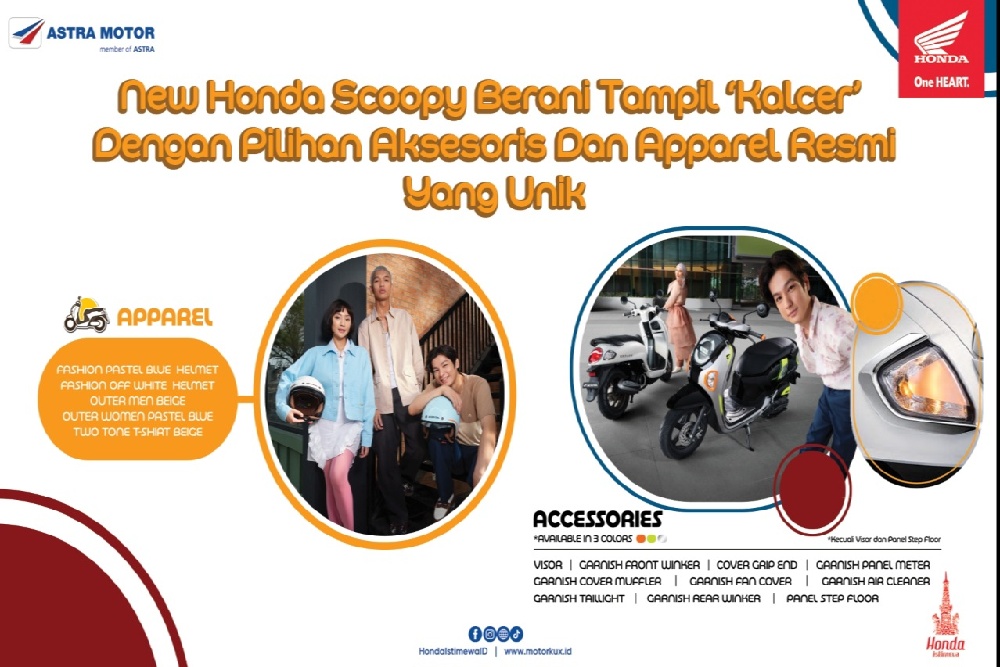 New Honda Scoopy Berani Tampil Kalcer Dengan Pilihan Aksesoris Dan Apparel Resmi Yang Unik