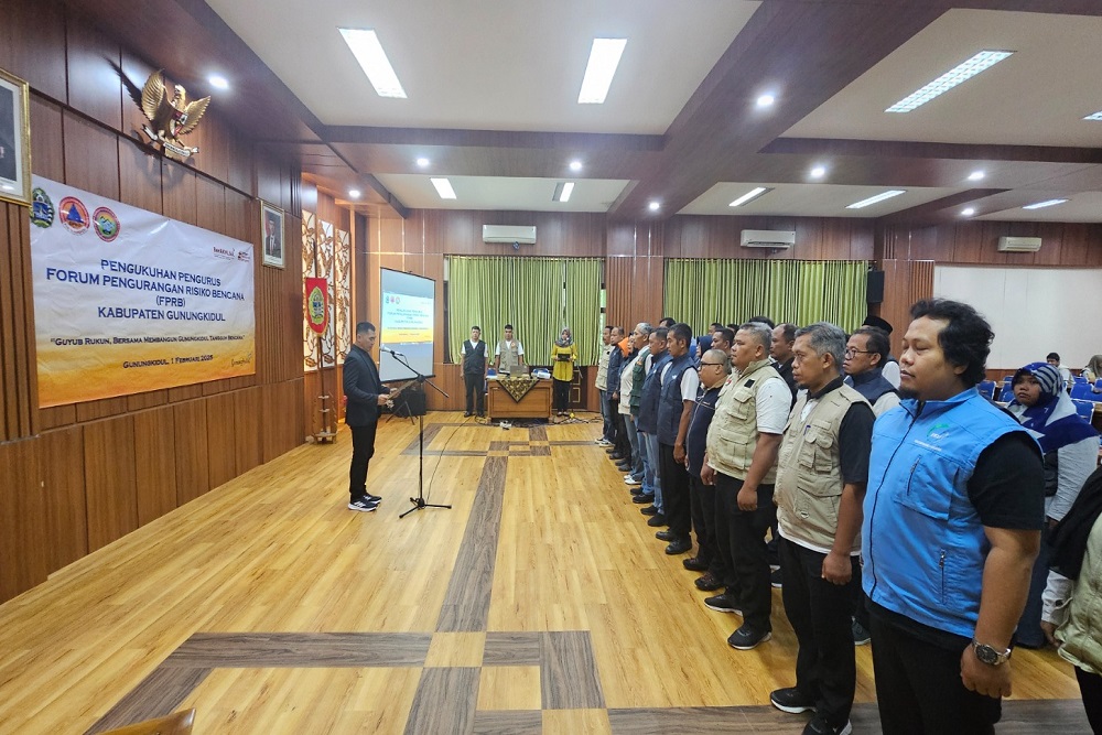 Kukuhkan Pengurus FPRB, Bupati Minta Mitigasi Kebencanaan di Gunungkidul Lebih Dioptimalkan