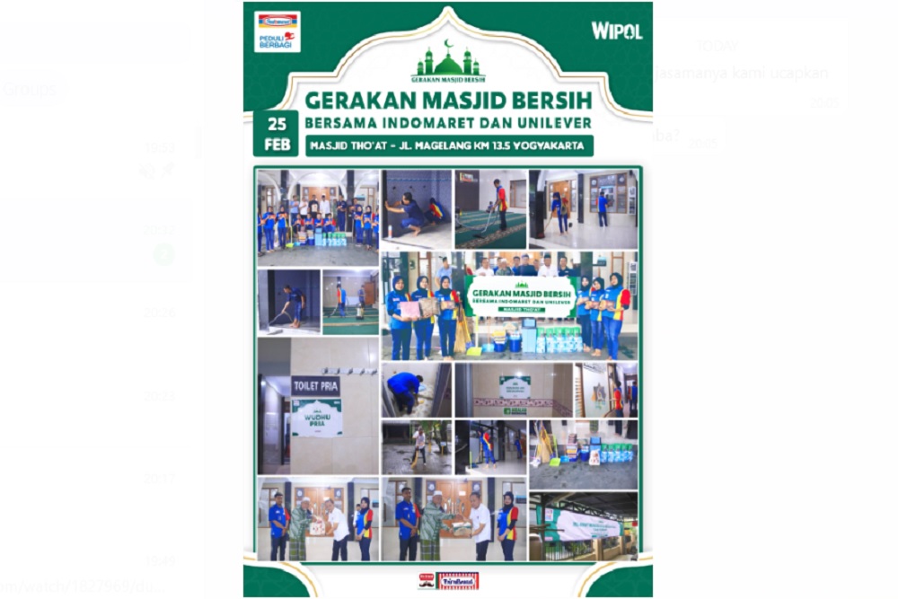 Sambut Bulan Suci Ramadan, Indomaret Bersama Unilever Mengadakan Program Bersih-Bersih Masjid di Wilayah Jogja