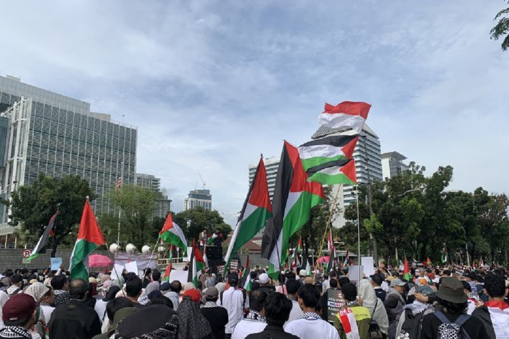 Pagi Ini Ada Demo Bela Palestina di Depan Kedubes Amerika Serikat