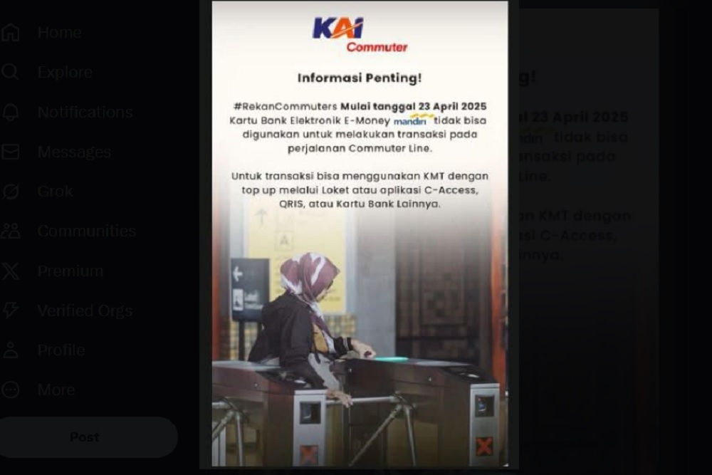 CEK FAKTA: Viral E-Money Mandiri Tidak Bisa untuk Naik KRL, KAI Commuter Tegaskan Itu Hoaks