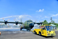 Pesawat Angkut Hercules C-130B Alpha Milik TNI AU Resmi Dipensiunkan