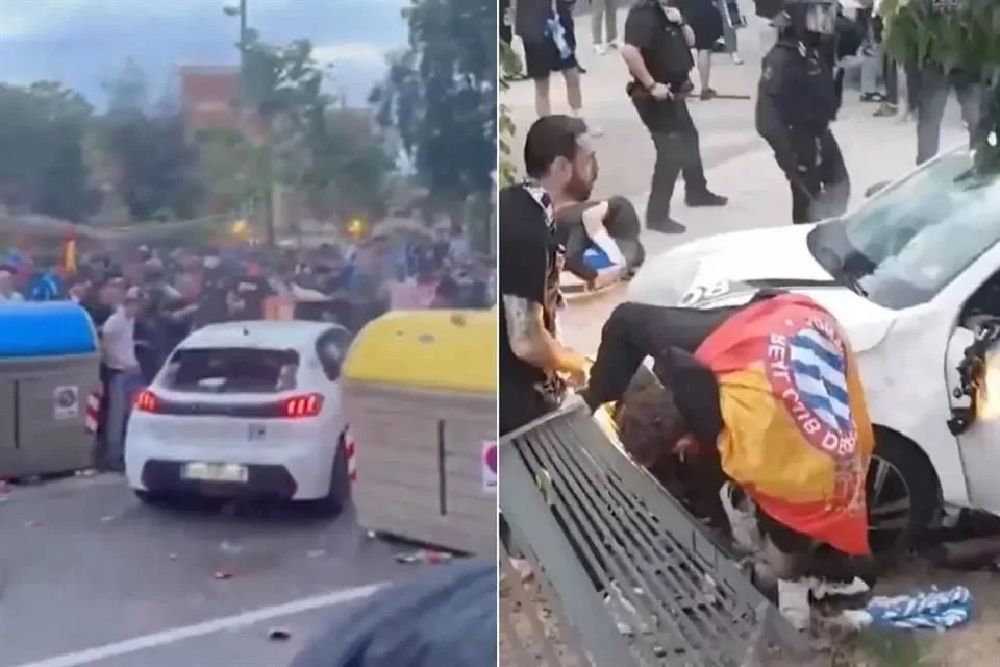 Video Detik-detik Sebuah Mobil Tabrak Suporter Jelang Laga Espanyol Vs Barcelona, 15 Orang Dilaporkan Terluka