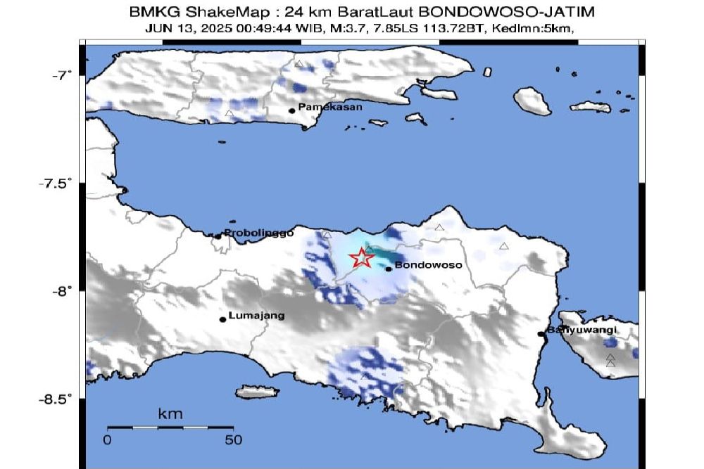 Gempa Tektonik Magnitudo 3,7 Dirasakan di Situbondo Jawa Timur Hari Ini, Satu Rumah Warga Rusak