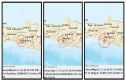 Gempa Bumi Guncang Wilayah Daratan di Sleman, Bantul dan Gunungkidul Malam Ini