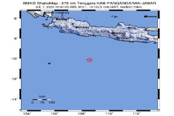 Gempa Bumi Magnitudo 5,1 Guncang Selatan Pangandaran Jawa Barat Siang Ini