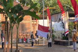 Warga Krangber Bantul Gelar Upacara Kemerdekaan dengan Tiang Bambu dan Karnaval Gunungan Hasil Bumi