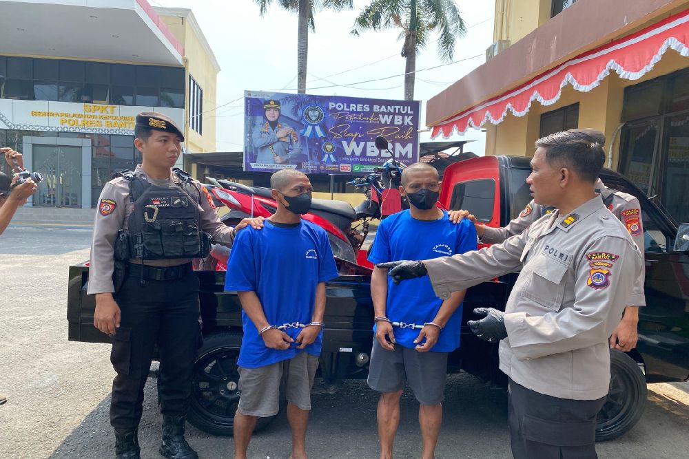 Polsek Kretek Tangkap Dua Pelaku Pencurian Motor di Pinggir Sawah