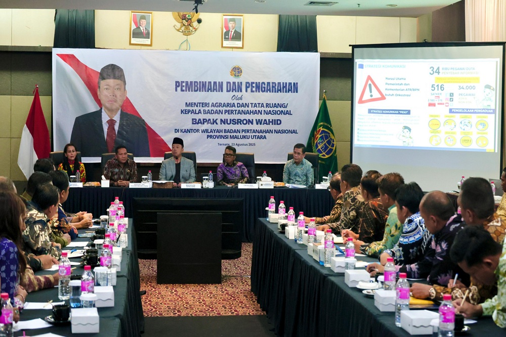 Menteri Nusron Pembinaan di Kanwil BPN Provinsi Maluku Utara