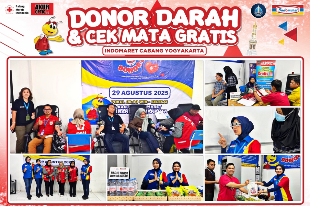 PT Indomarco Prismatama Yogyakarta Gelar Donor Darah dan Periksa Mata Gratis