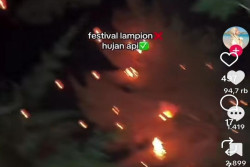 Viral Hujan Api di Festival Lampion Bantul, Ini Penjelasan Panitia