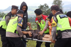 Simulasi Penanggulangan Bencana Polres Wonosobo Diperkuat Sinergi