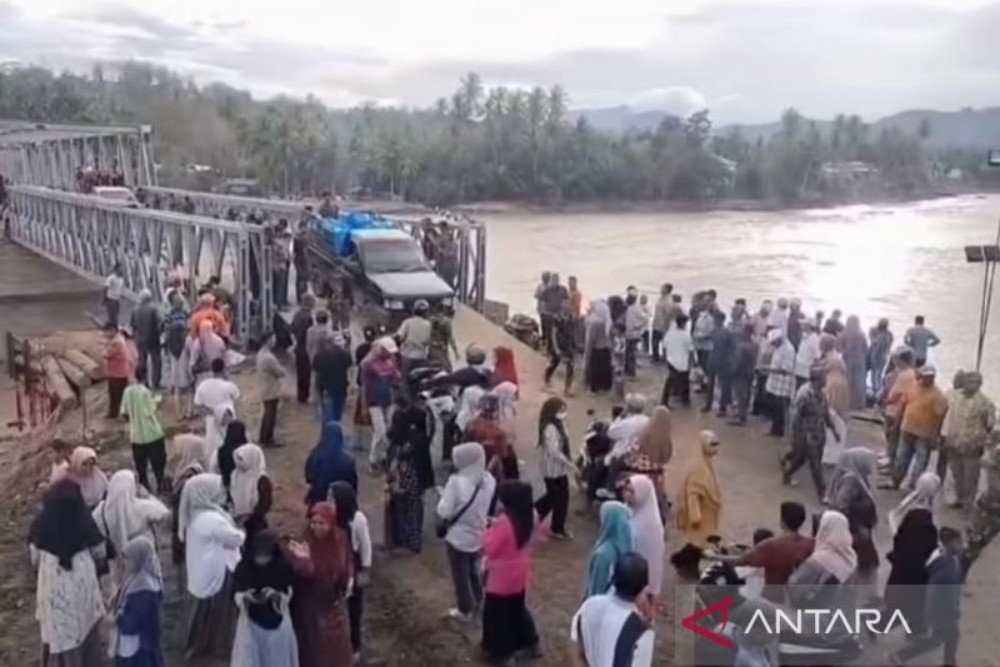 Jembatan Bailey Teupin Mane Aceh Kembali Bisa Dilalui